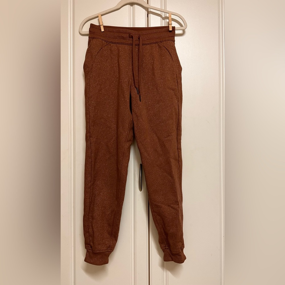Lululemon scuba high rise sparkle joggers sz 4